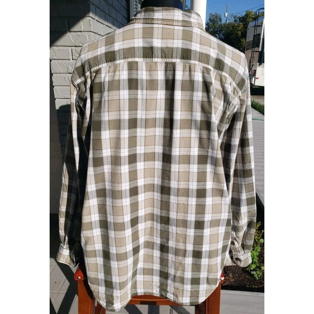 Carhartt Shirt Mens 2XL Green Plaid Loose Fit Long Sleeve Button Up 100% Cotton - Picture 5 of 14